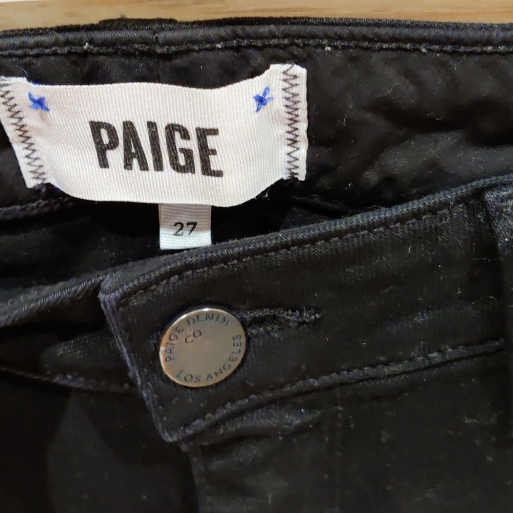 PAIGE Skyline Skinny Black Shadow jeans 27 - Picture 4 of 8
